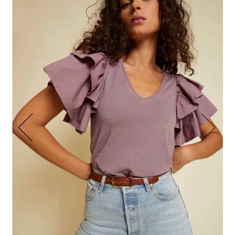 NATION LTD Ruffle Sleeve Top, Size S